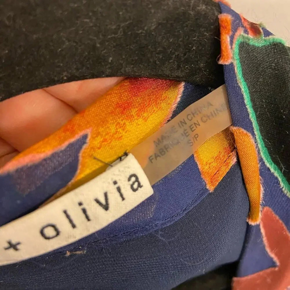 Alice + Olivia V Neck Burnout Velvet Tunic Dress Size Small - Picture 6 of 10